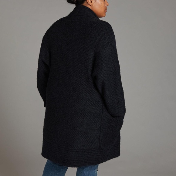 Anthropologie Pilcro Black Eyelash Open Chunky Knit Long Sleeve Cardigan - Picture 5 of 5